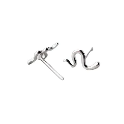 

2020 Fashion Stud Earring For Women Jewelry 925 Sterling Silver Snake Shape Studs, As picture