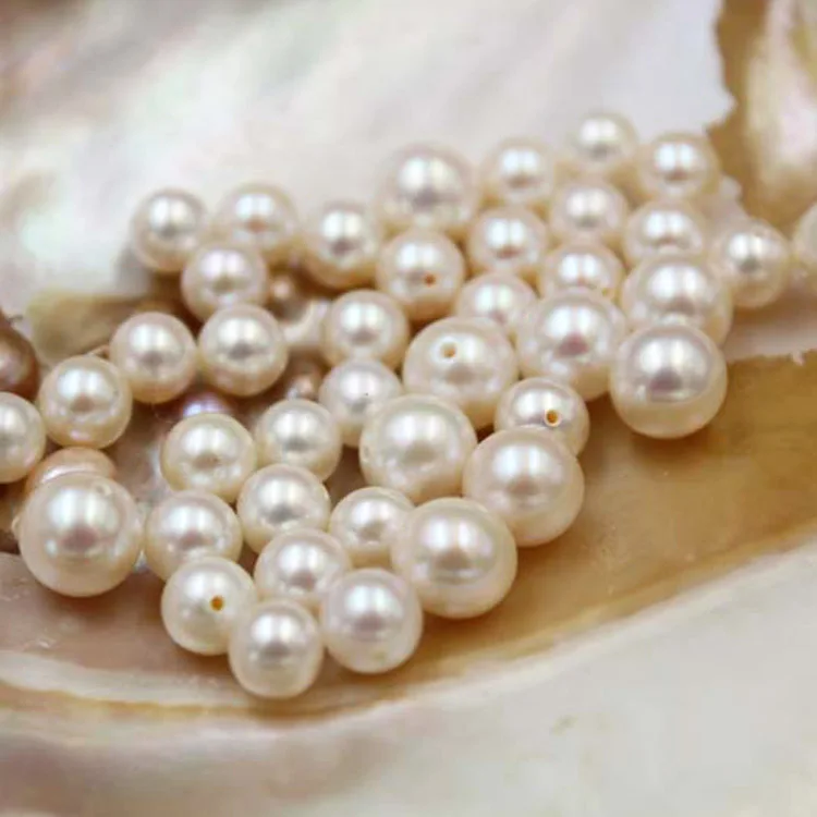 

Zhuji China Cultured Natural Real Freshwater Pearls White Round Loose Pearls