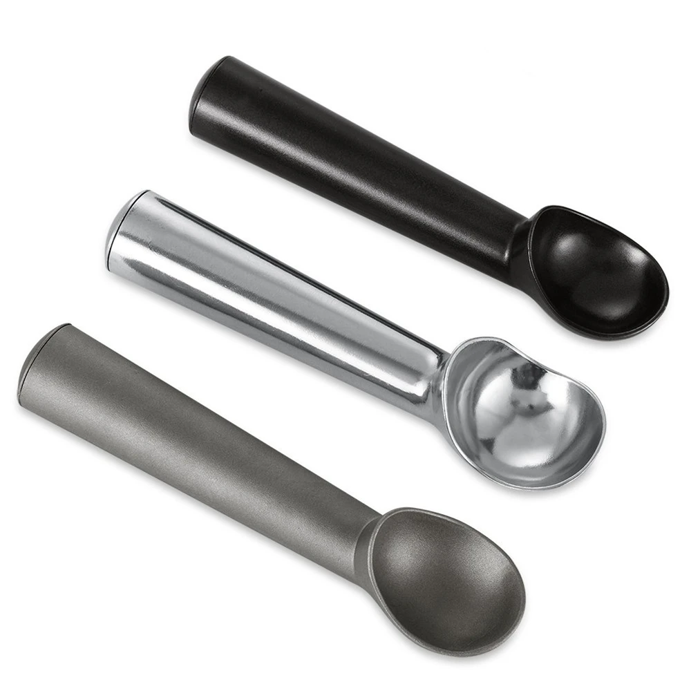 

Ice Cream Scoop Nonstick Ice Cream Scooper One-Piece Aluminum Design, Silver, black,grey