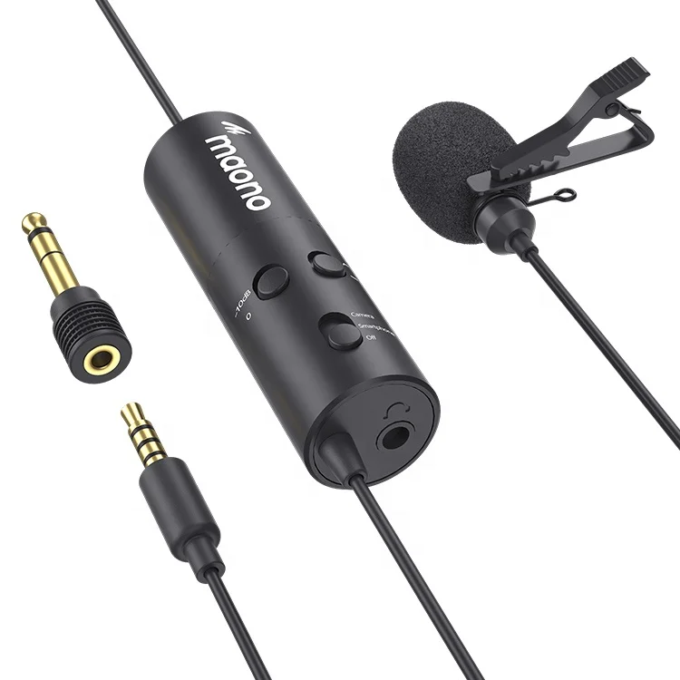 

MAONO 2021 Full Metal Lapel Microphone 3.5mm Mini Clip Microphone With Attenuation Youtube Recording Live Stream Microphone