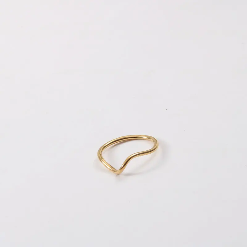 Joolim Jewelry Wholesale 18K Gold Plated Irregular Curve Lines Stainless Steel Rings for Women Rings