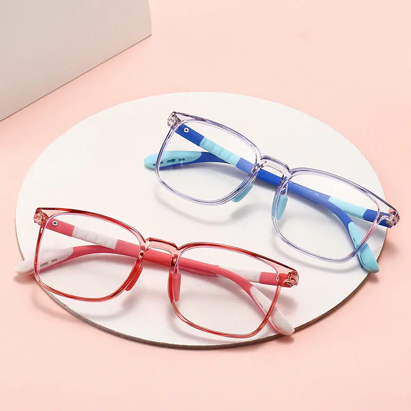 

Hot Selling tr90 anti blue light glasses for kids Square optical frames in stock, Multi colors