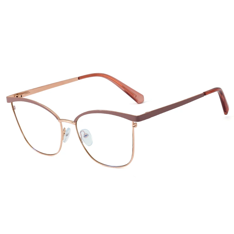 

SHINELOT 95783 New Colored Women Eyeglass Frame Spectacles Blue Light Glasses Metal Optical Frame Fashion CE UV400 Anti CN;ZHE
