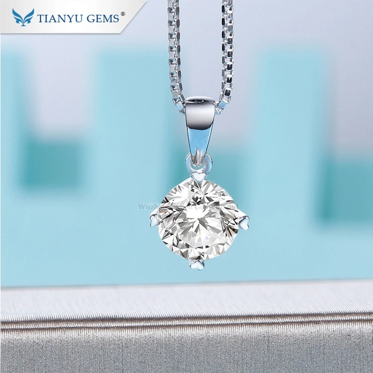 

White Round Billirant Cut Moissanite Diamond Pendants Charms for Jewelry