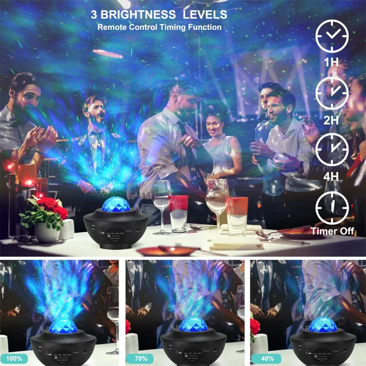 
2020 Hot Seller Remote control Bluetooth Speaker Galaxy LED Night Light Starry Sky Projector for Room Decoration 