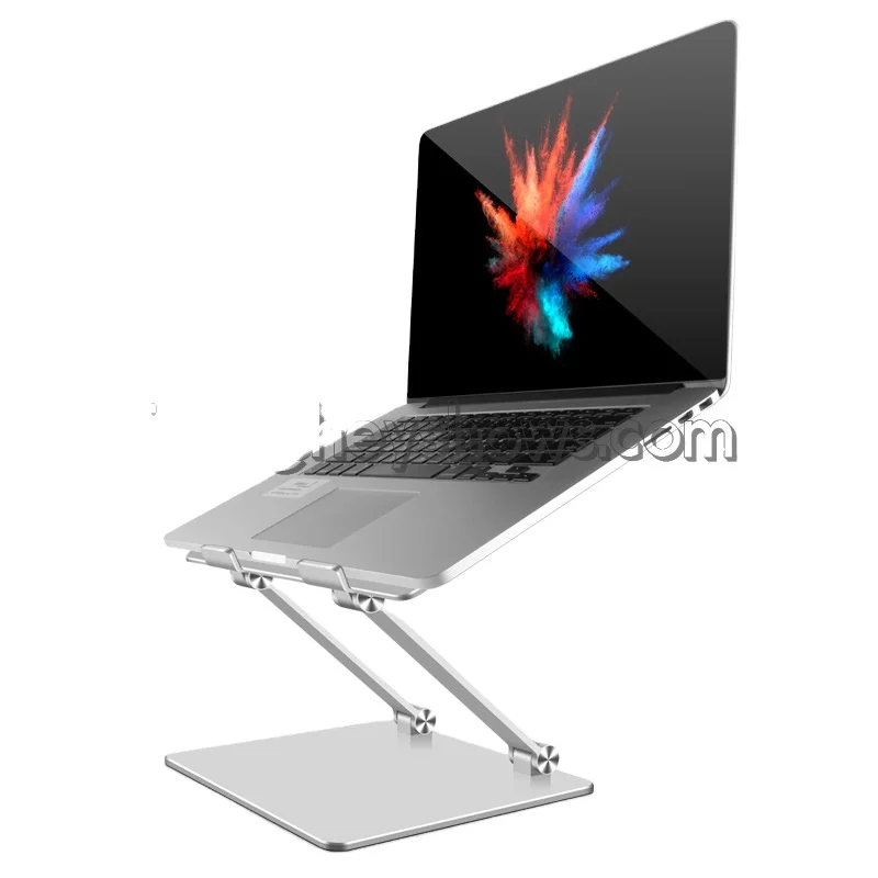 

Universal Folding Laptop Stand Computer PC Display Holder Desktop Raise Base Notebook Non-slip Bracket Silver Aluminum Alloy