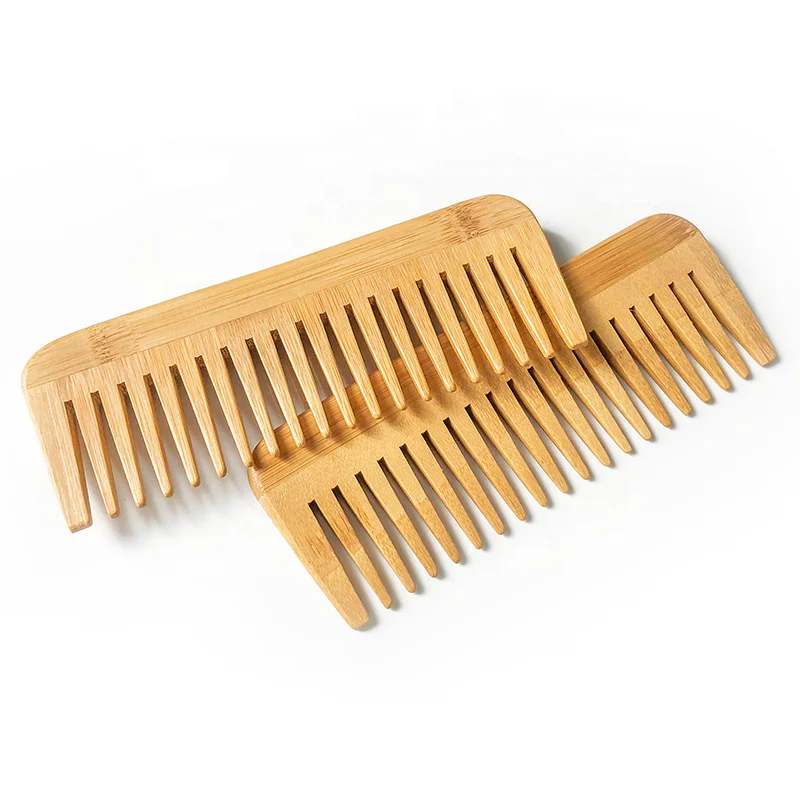 

Factory Price Natural Biodegradable Bamboo Wide Tooth Hair Straightener Comb