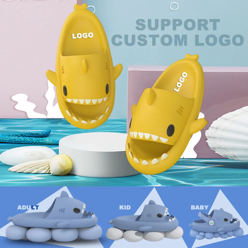 

Shark Slides Dropshipping Fluffy Foam Eva Anti Slip Silicon 2024 Summer House Cloud Cute Cartoon Adult Premium Shark Slippers