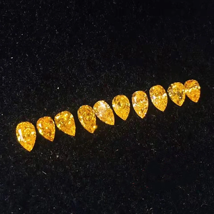 

Hot Selling Polished Orange Yellow Diamond Pear Shape 1.09ct SI-VS Natural Loose Diamond Jewelry