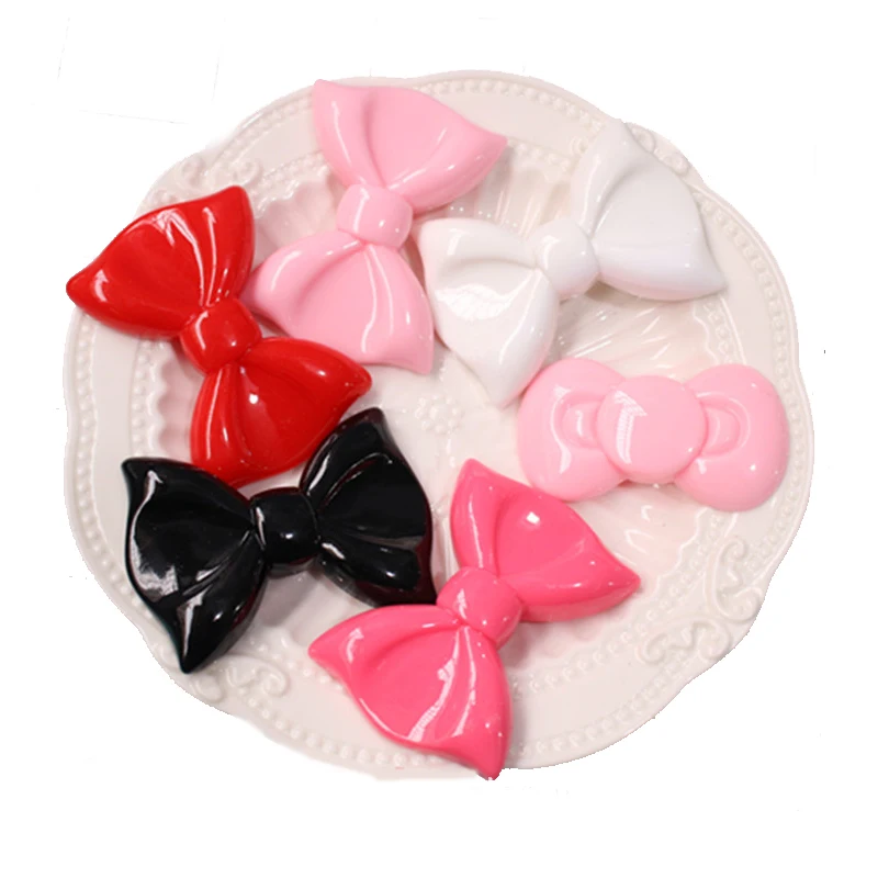 

hot sale solid cilor flatback resin big bow knot charm for mobile case keyring accessories