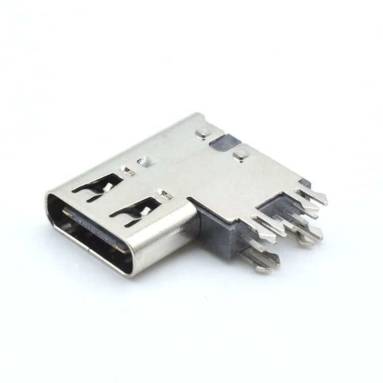 

base heighten 2.7mm female 6 pin mini usb connector side insert type C connector