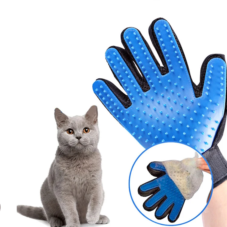 

Custom Silicone Pet Hair Remover Gloves Pet Grooming Glove Guantes de mascotas Deshedding Brush Glove