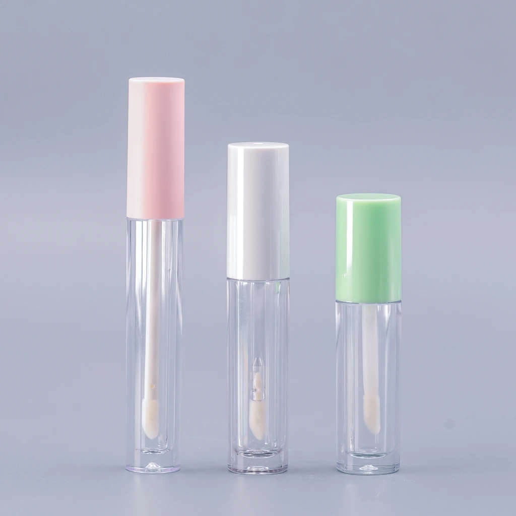 

Empty Transparent Frosted Pink White Cosmetic Packaging Lip Gloss Tube