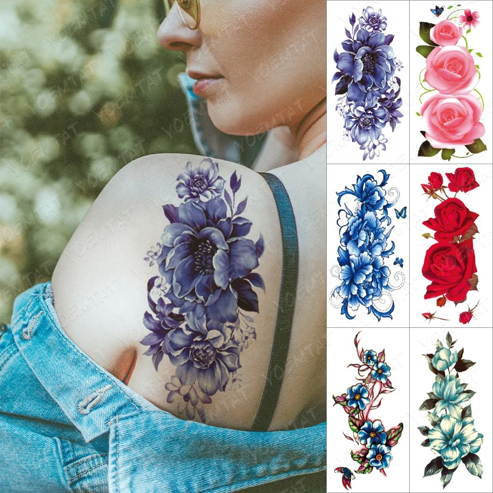 

China Wholesale Temporary Sticker Cheap Flower Tattoo Arm Stickers, Cmyk