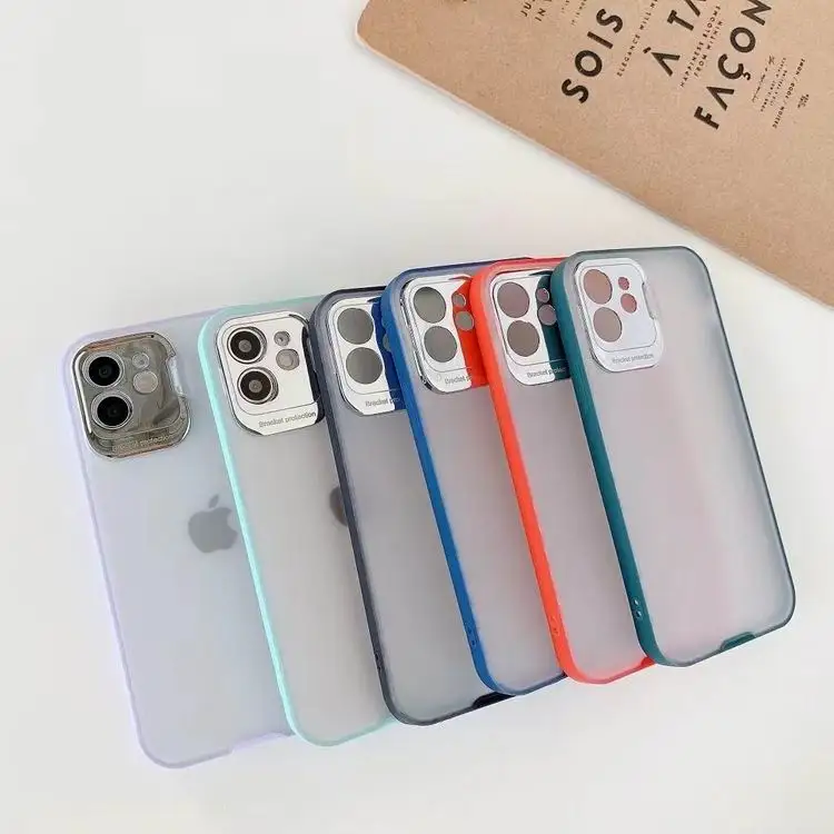 

Shockproof Transparent Metal Case For Iphone, Slim Phone Case For Iphone 11 12 Pro Max 12 Camera Lens Protection