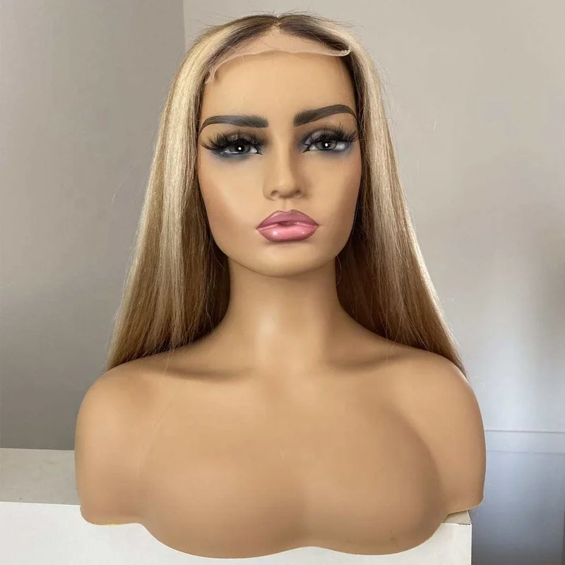 

PVC Mannequin Head with Shoulders for Wig Display Mannequin Head, Black