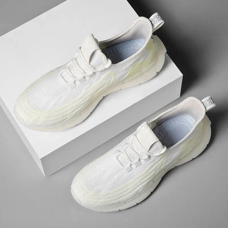 

New Warrior Summer Breathable Mesh Surface Men Youth Fashion Luminous Hip Hop Dancing Street Running Mens Sneaker Shoes, Black,white,beige