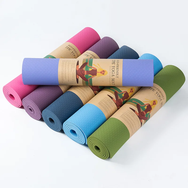 

Huayi 2021 custom yoga mat eco friendly yoga mat TPE yoga mats, Double color