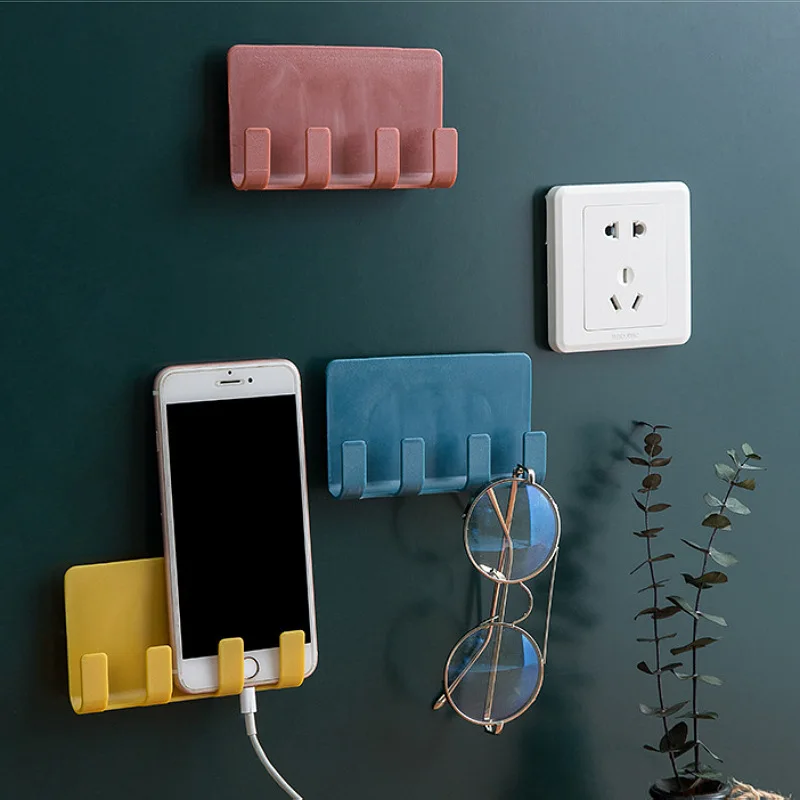 

Multifunctional Traceless Lazy Mobile Charging Rack Storage Plastic Sturdy Plug Bathroom Phone Storage Rack