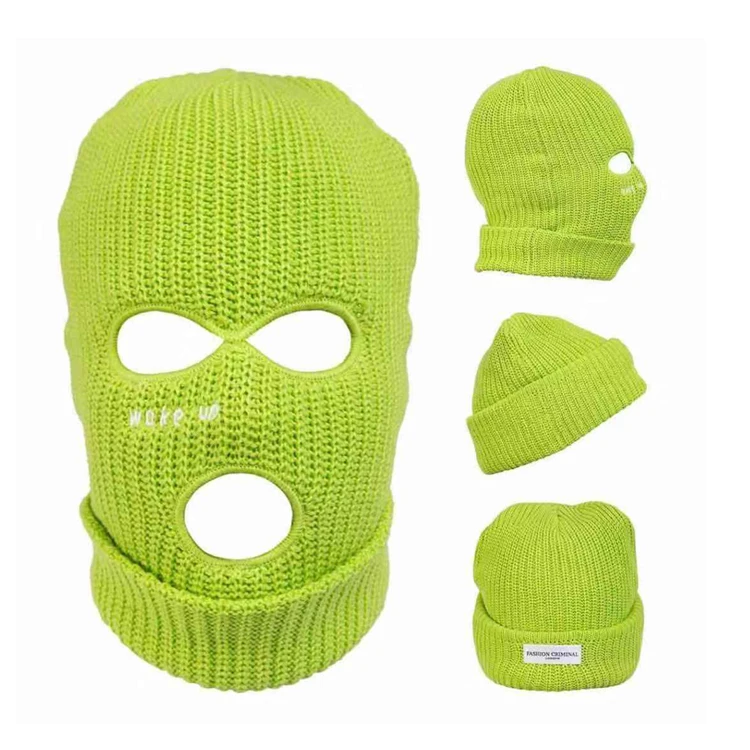 Wholesale Custom Logo Ski Face Mask Knit Full Face Cover Ski Mask 3 ...