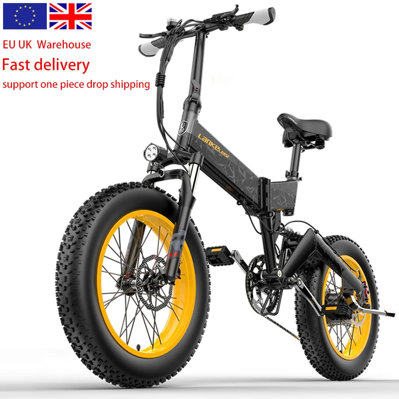 LANKELEISI X3000PLUS 1000w electric bicycle snow bike 48v 14.5ah lithium battery ebike 20 inch fat tire electric folding bike