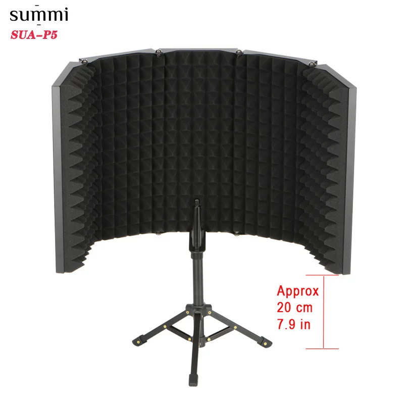 

Microphone Isolation Shield 5 Doors Recording microphone reflexion filter for Sound Recording Studio