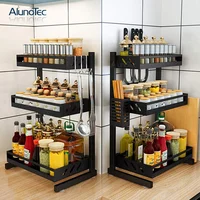 

2 or 3 Tiers Kitchen Storage Jars Holder Organizer Shelf Standing Corner Spice Rack