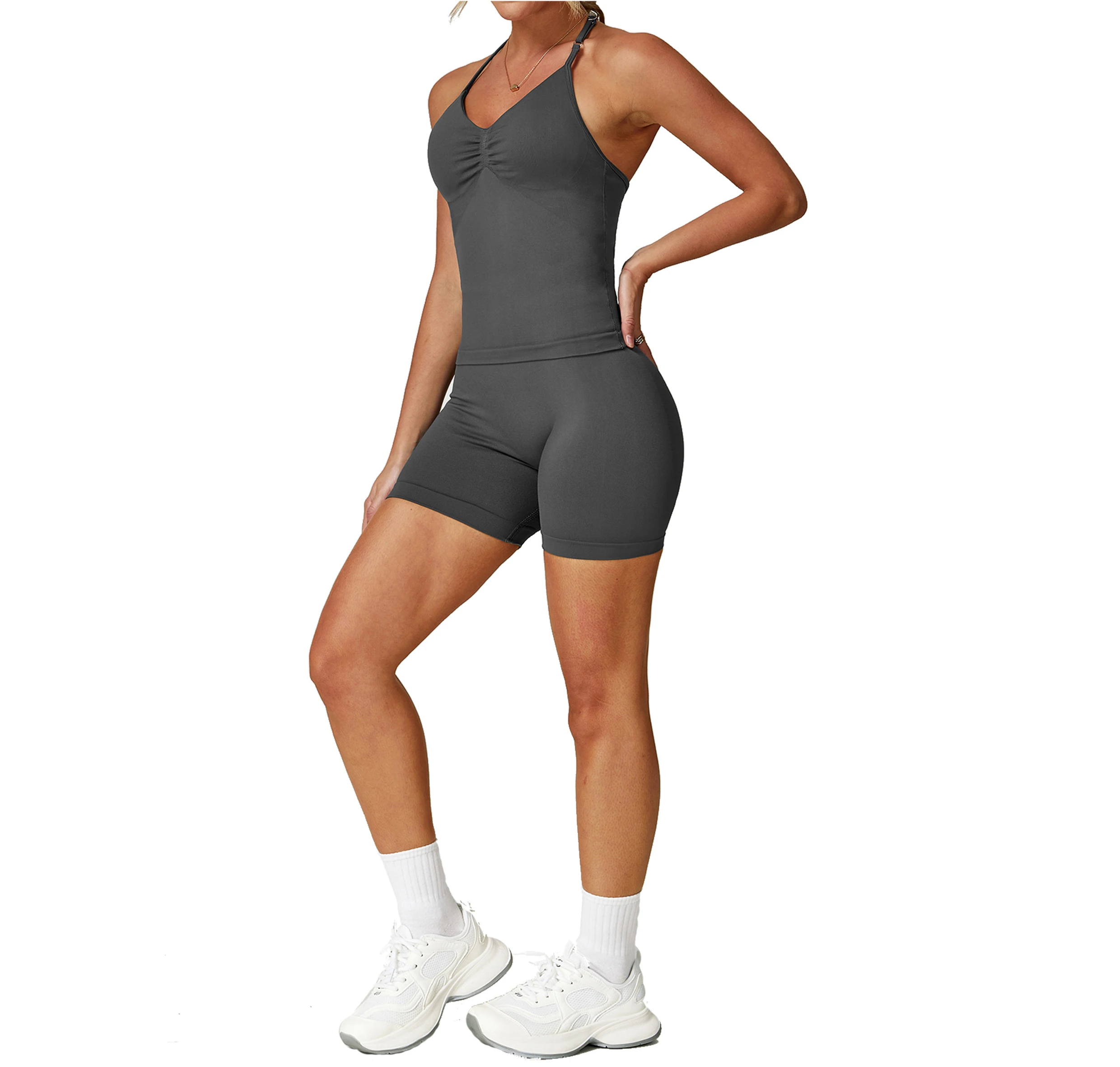 Summer Fitness Yoga Crop Top Three Piece Workout Set