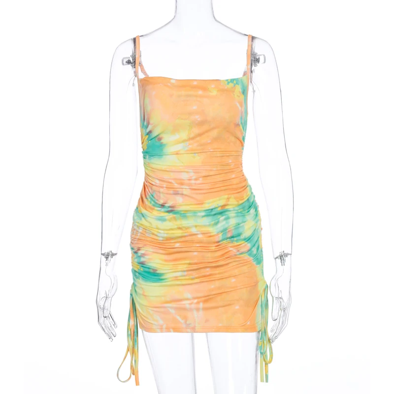 

Summer Hot Sale Sleeveless Tie Dye Women Bodycon Ladies Night Sexy Dresses