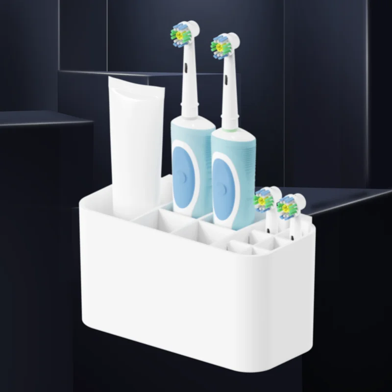 

FTS Dispenser And Organizer Set Strong Multifunction Base Frame Storage Multi-Functional Wall Mounted Toothbrush Holder