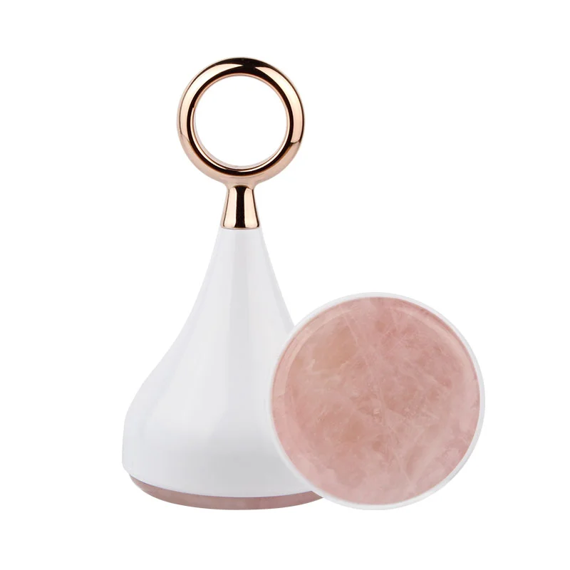 

New Trending 2021 Rose Quartz Jade Facial Massage Cooling Tools Skin Cooler Beauty Device Skin Tightening Facial Massager