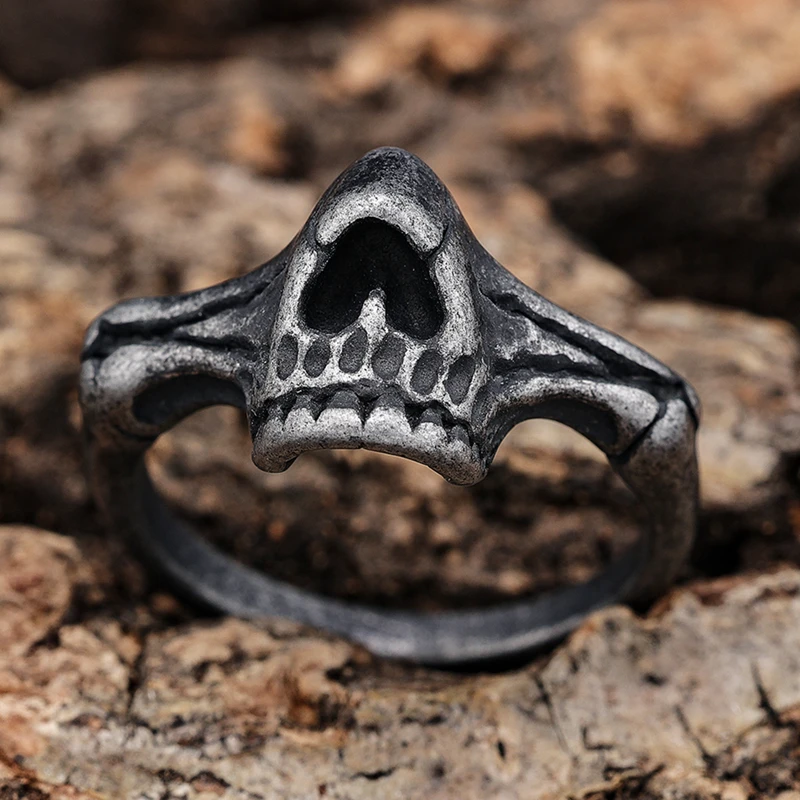 

Fashion women jewelry unique novel design skull nose stainless steel hip hop rings jewelry for girls women