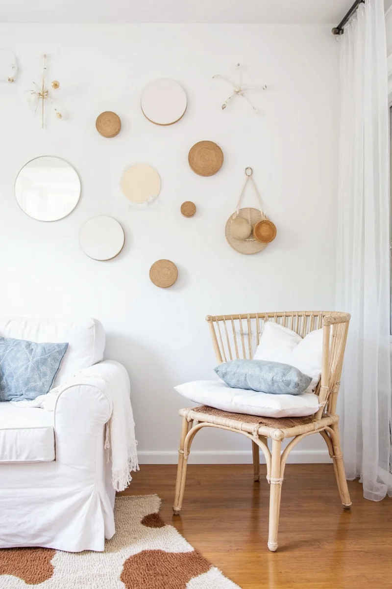 Chalkboard circle wall decoration in a child’s study area