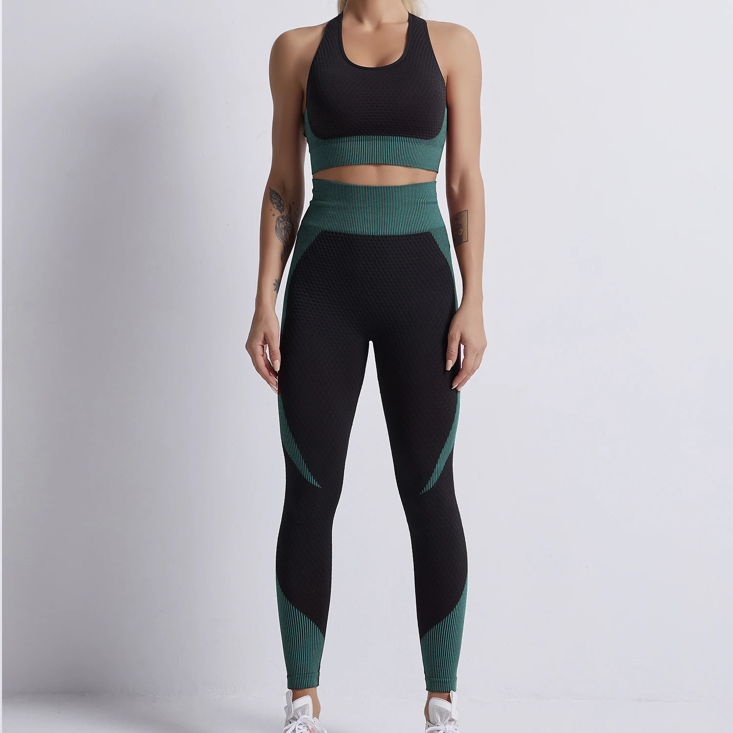 

Ngozi 2021 woman 2 piece seamless active sport fitness clothes gym wear set workout yoga sportswear suits, Customized colors