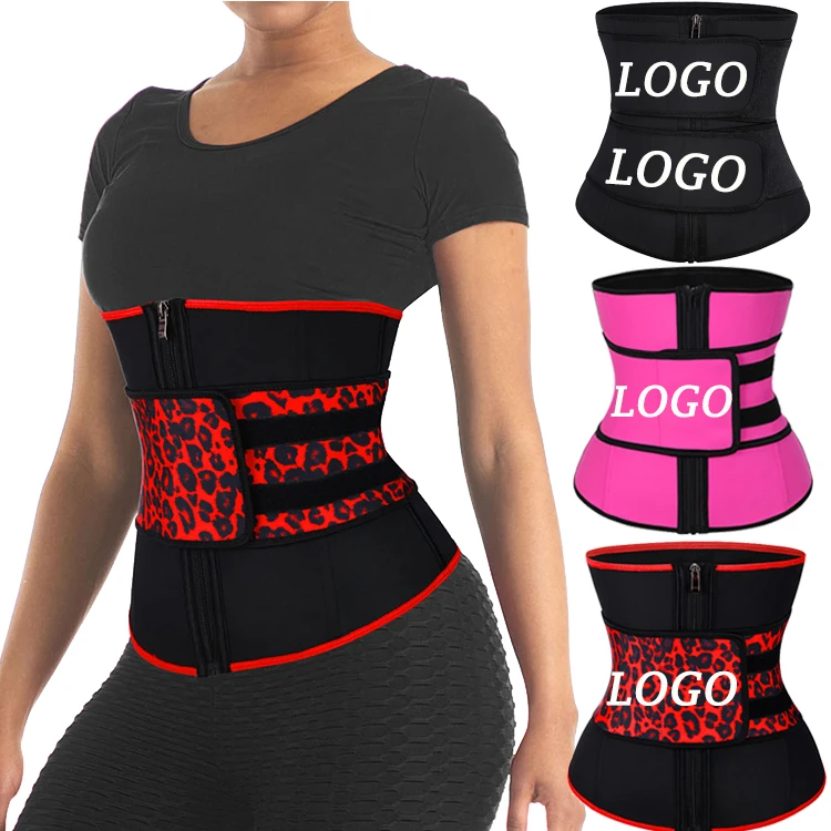 

Dropship Factory Price Custom Private Label Workout Made Lady Zipper Slimming Sauna Neoprene Waist Cincher Trainer, Red