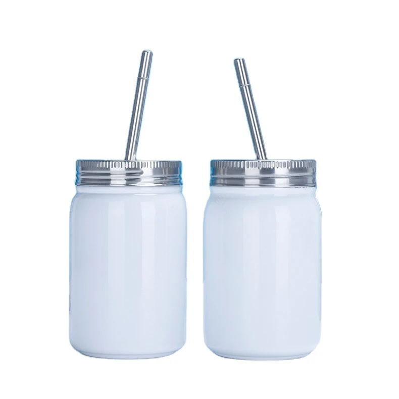 

Sublimation straw mason jar 304 stainless steel cup portable outdoor thermos business gift cup