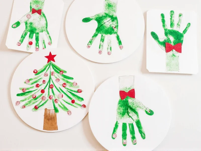 handprint crafts for christmas