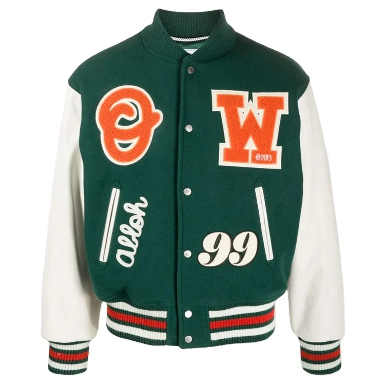 

Custom Embroidery Jacket Mens Chenille Embroidery Leather Sleeve Baseball Letterman Jacket For Men, Customized color