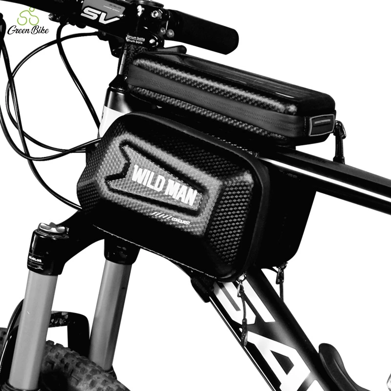 

Waterproof Bicycle Front Bag Mobile Phone Sets Bicycle Tube for Riding touch screen bicycle bag, Black