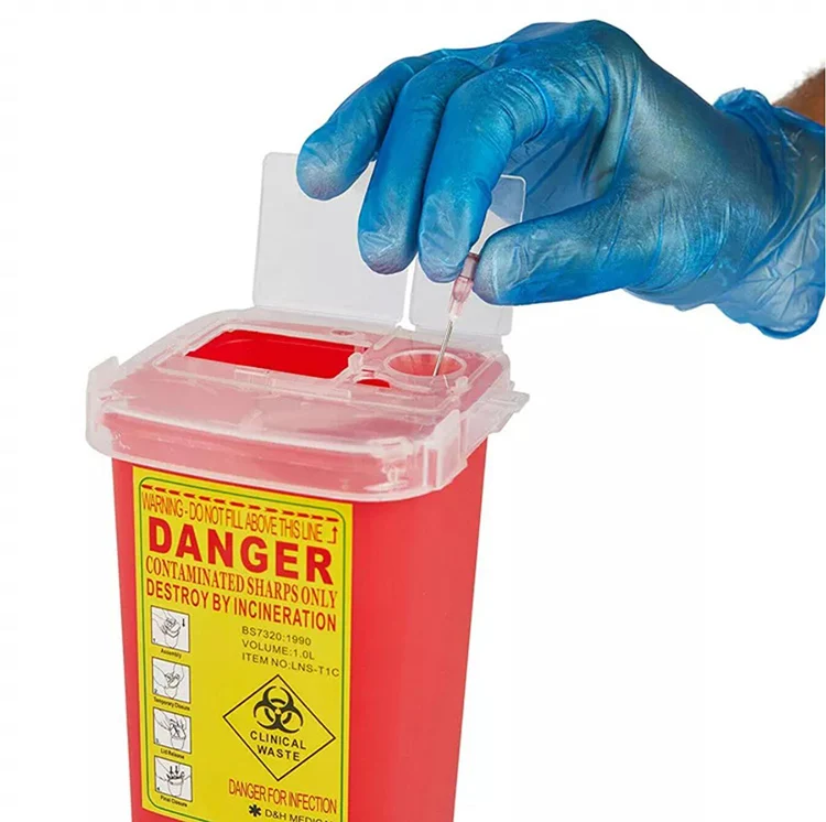 

1L Sharps Container Waste Container Tattoo Needle Plastic Sharp Biohazard Disposal Container