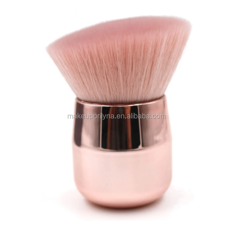 
Hot synthetic hair rose gold handle kabuki brush single powder brushes makeup with custom packaging 