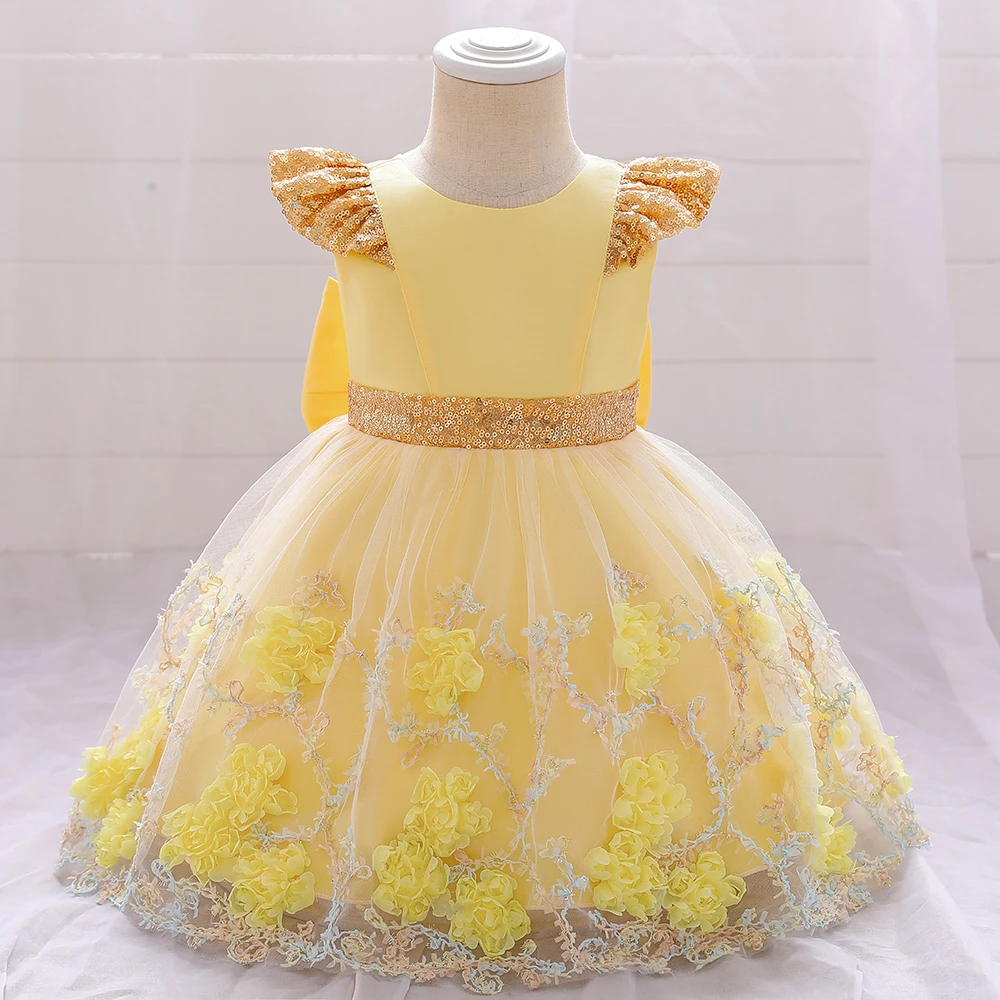 

MQATZ Newest Design Baby Girl Infant Flower Girls' Dresses Kids First Communion Birthday Party Dress