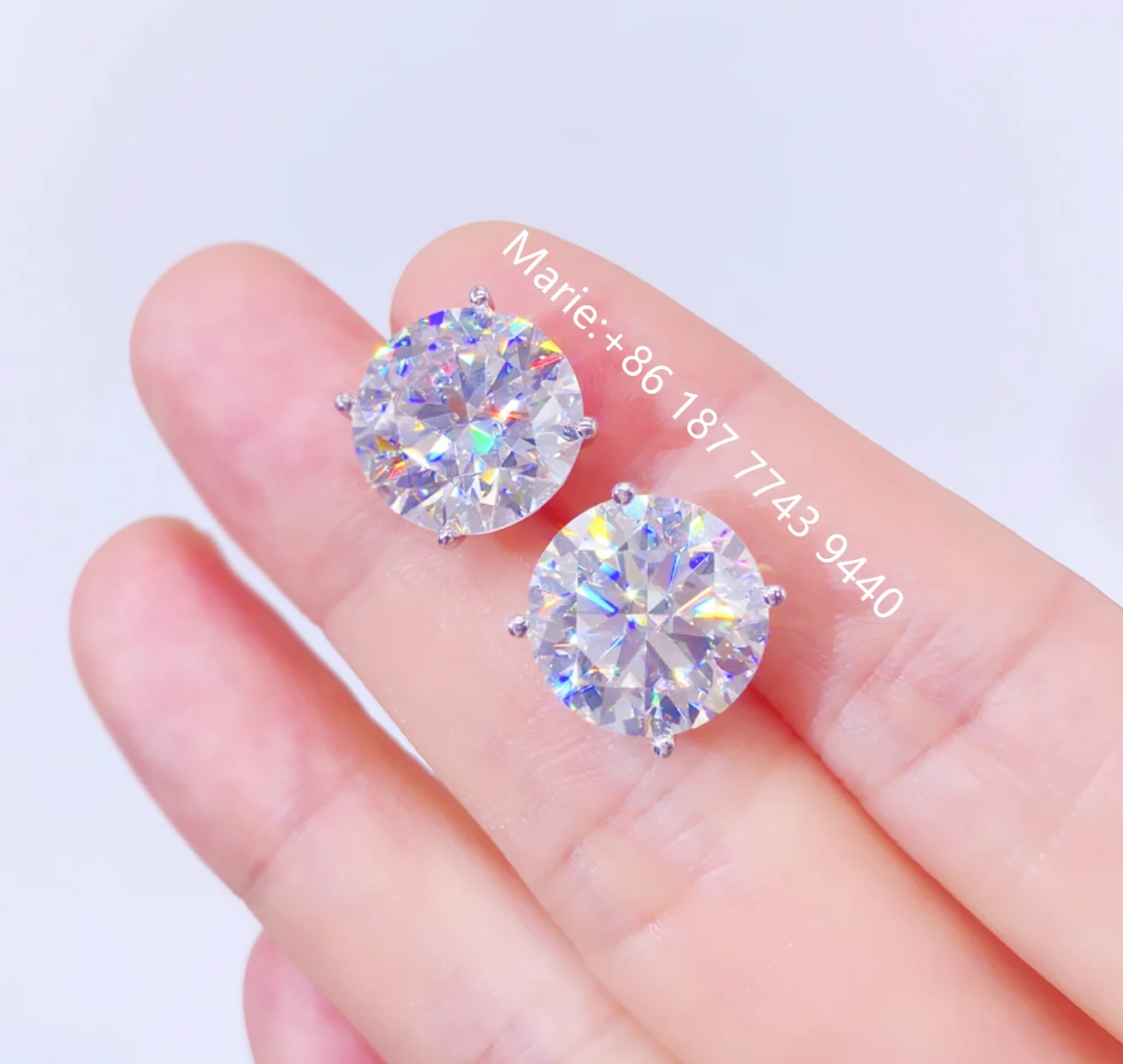 

classic super white color diamond earrings s925 stud earrings moissanite earrings