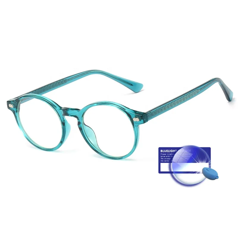 

Cheap custom logo vintage round tr90 optical spectacles computer anti blue light blocking glasses for men women