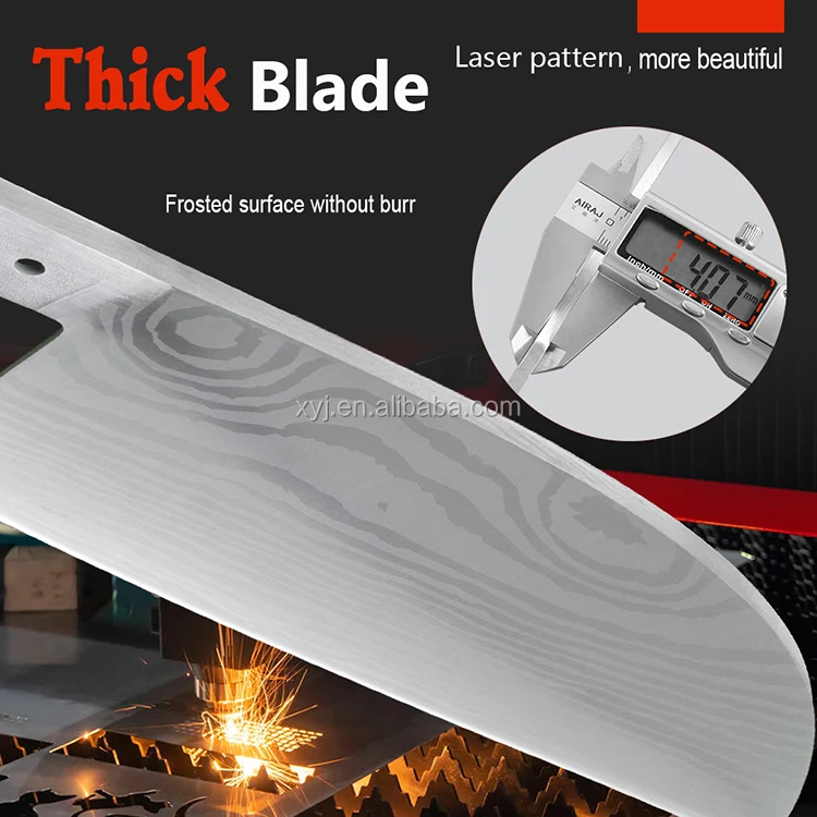 Xingye Factory Big 4mm Thick Damascus Pattern Stainless Steel Butcher