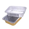 gold colored aluminum foil food container salade lunch box disposable packaging tin container for freezer and microwave