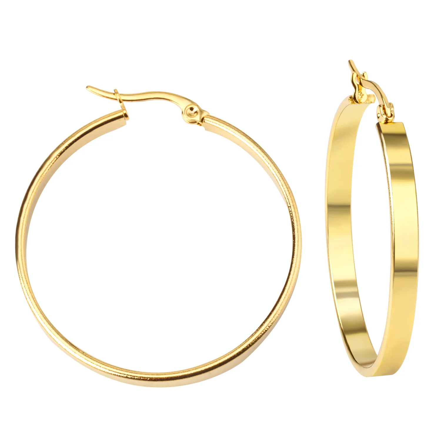 

Gold Color Big Circle Jhumka Hoop Earrings for Women Vintage Steampunk Ear Clip Wedding Party Men Jewelry Gift