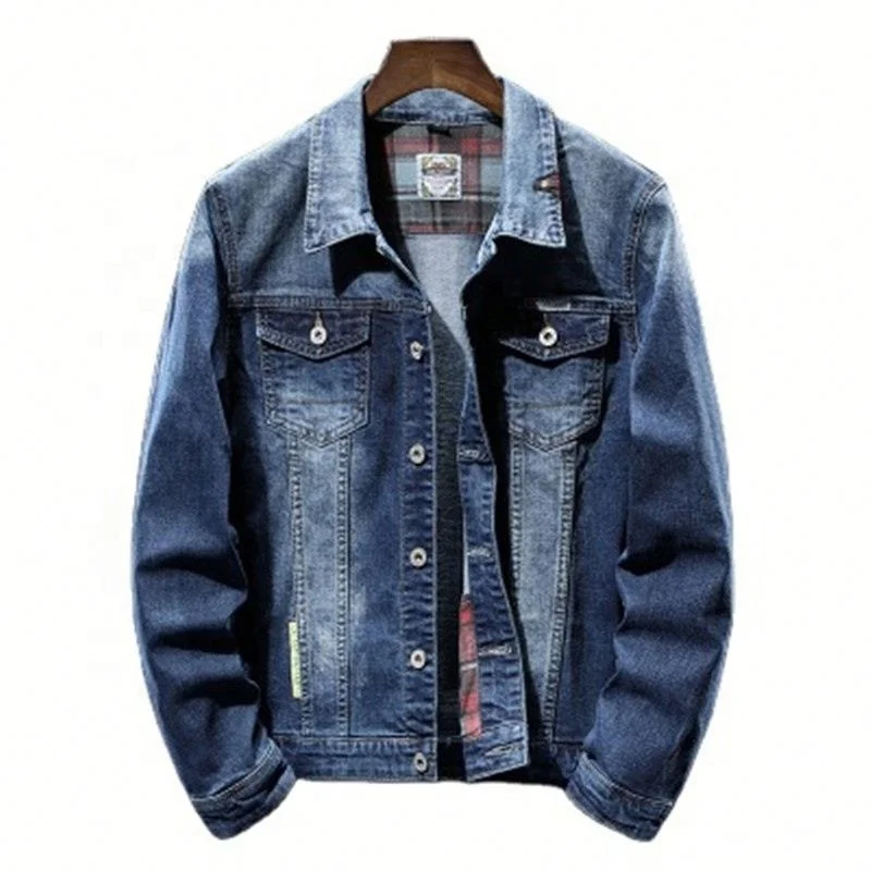 

Designer Trendy Streetwear Jeans Casual Men's Jackets, Blue