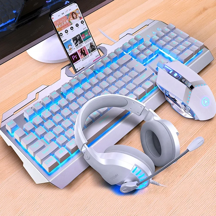 

V2 Colored Wired Headphone Gaming Keyboard and Mouse Combo