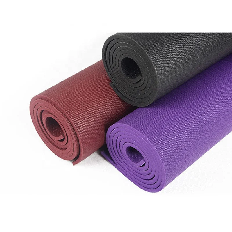 

6mm Women Light Weight New Printed Fitness Design Sustainable ECO Friendly Pilates PVC Anti Slip Premium Custom Logo Yoga Mat, Black, purple, wine red
